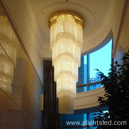 Hotel lobby modern luxury decoration long chandelier